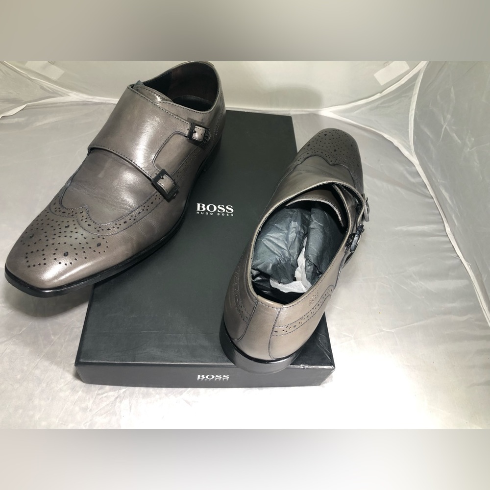 Hugo Boss Maxo Double Monk strap Dark Grey Leathers.Iconic & Classy pair.